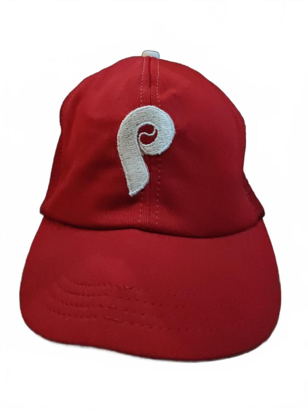 Vintage Phillies trucker hat- needs brim, snaps fix, button